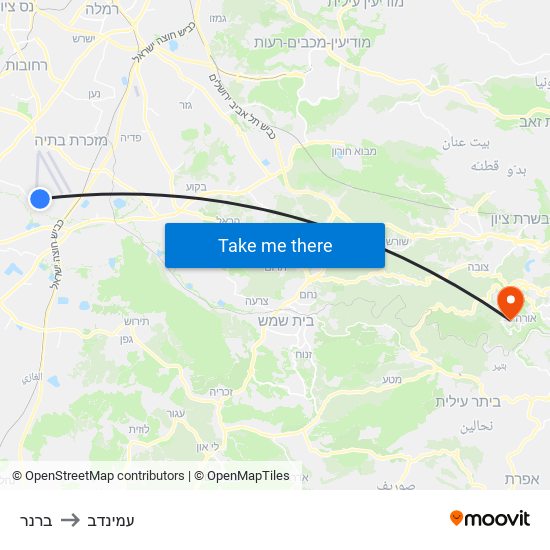 ברנר to עמינדב map