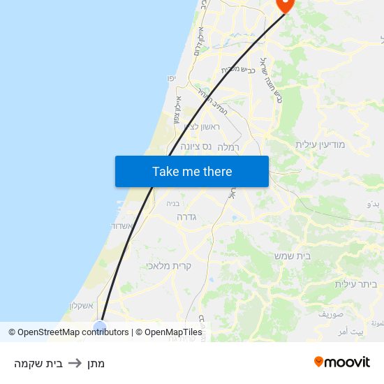 בית שקמה to מתן map