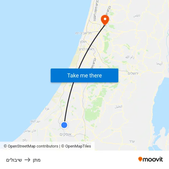 שיבולים to מתן map