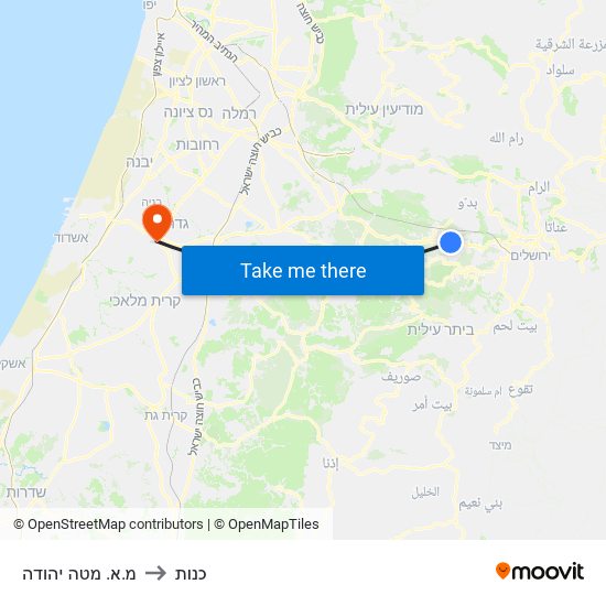 מ.א. מטה יהודה to כנות map