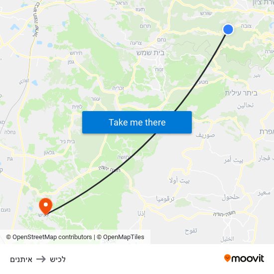 איתנים to לכיש map