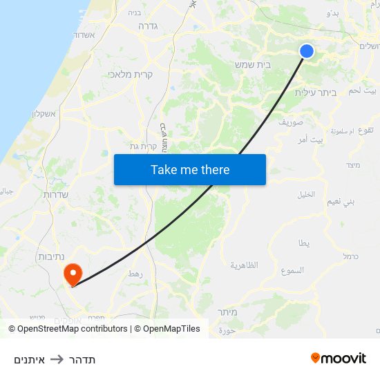 איתנים to תדהר map