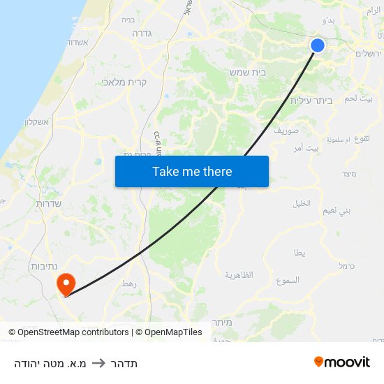 מ.א. מטה יהודה to תדהר map