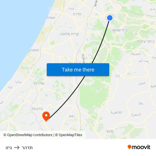 גיזו to תדהר map