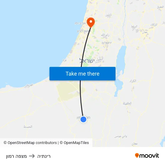 מצפה רמון to רינתיה map