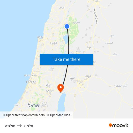 חולתה to אלמוג map