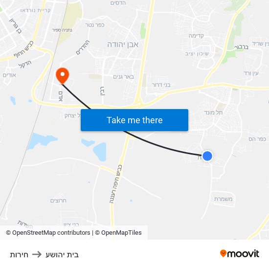 חירות to בית יהושע map