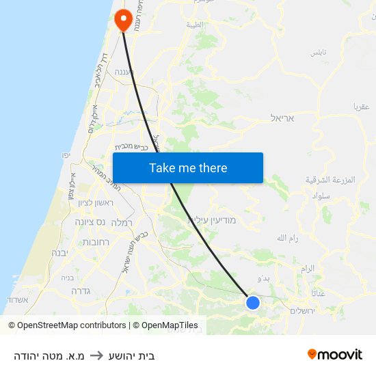 מ.א. מטה יהודה to בית יהושע map