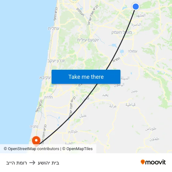 רומת הייב to בית יהושע map