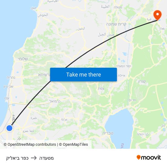 כפר ביאליק to מסעדה map