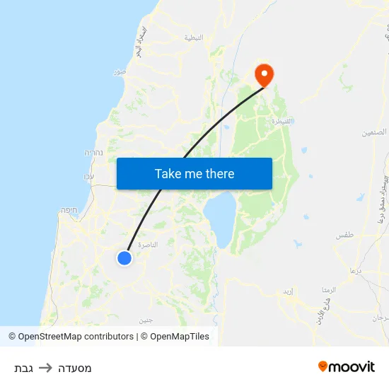 גבת to מסעדה map