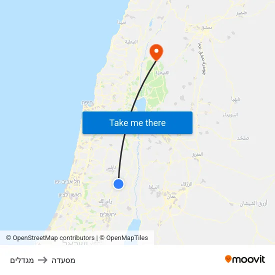 מגדלים to מסעדה map