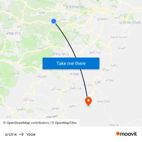 איתנים to אספר map
