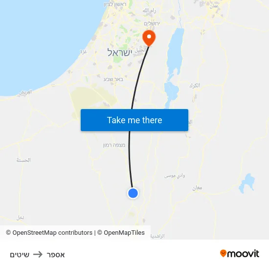 שיטים to אספר map