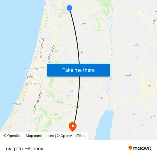 מדרך עוז to אספר map