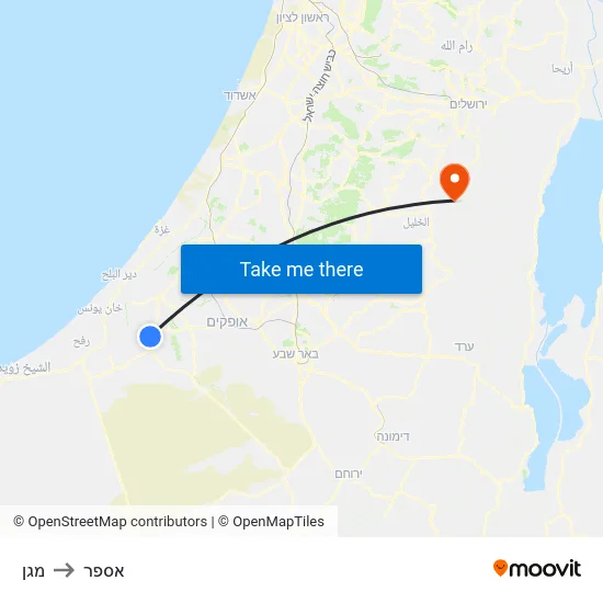 מגן to אספר map