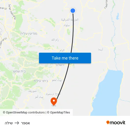 שילה to אספר map