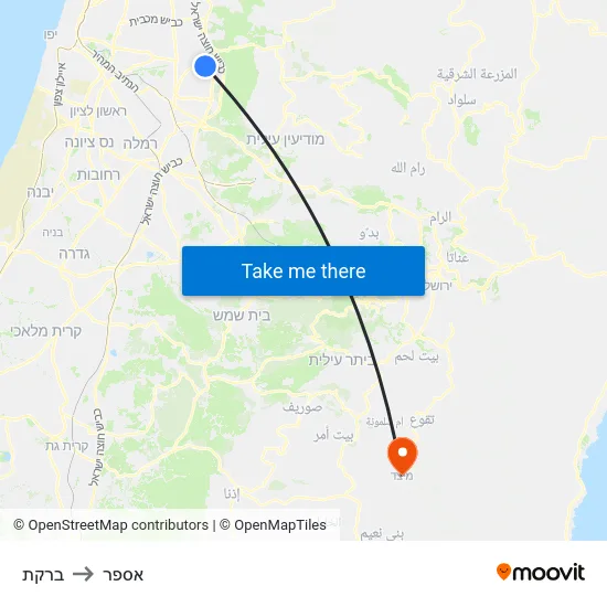 ברקת to אספר map