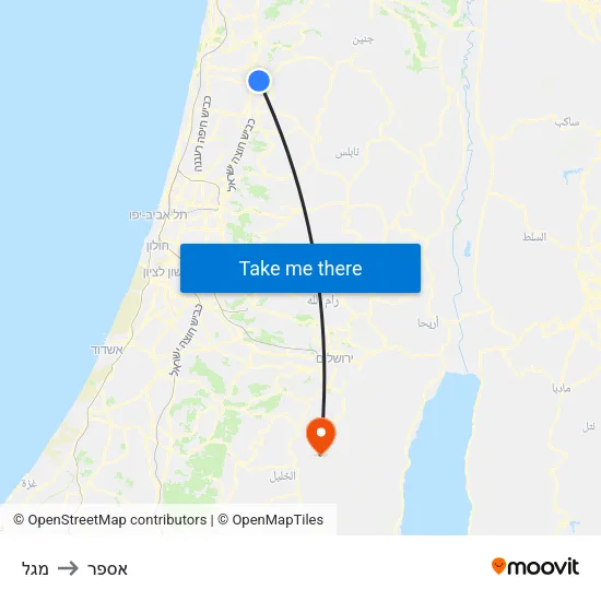 מגל to אספר map