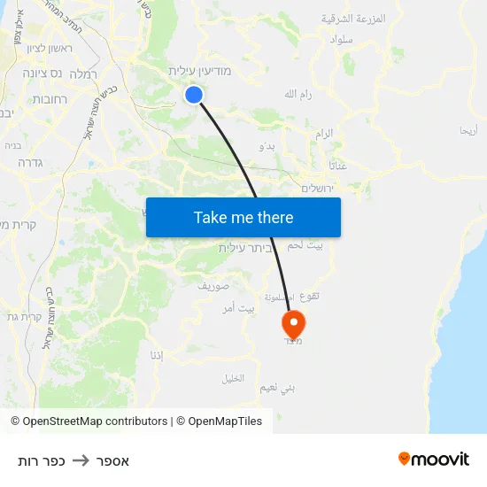 כפר רות to אספר map
