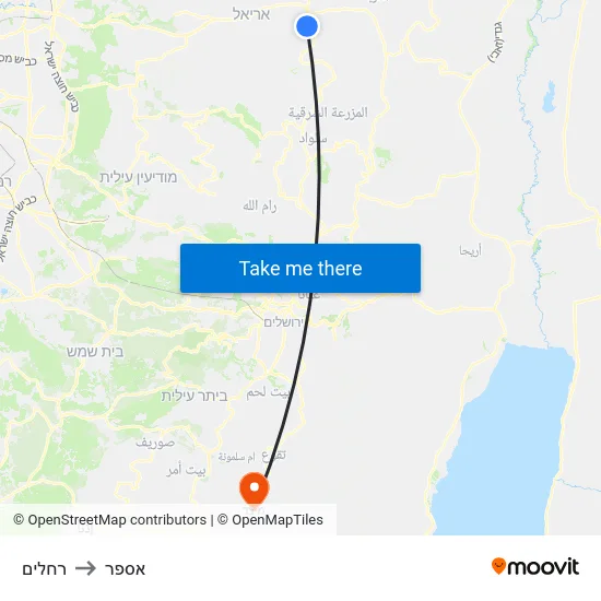 רחלים to אספר map