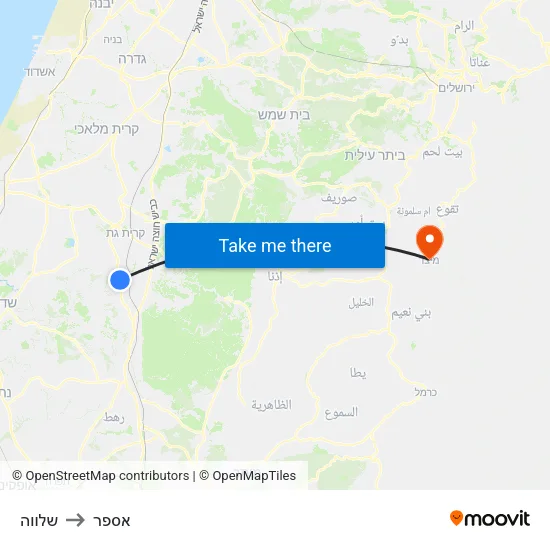 שלווה to אספר map