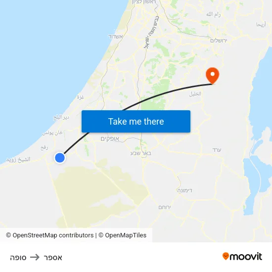 סופה to אספר map