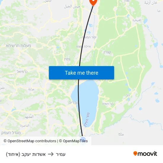 אשדות יעקב (איחוד) to עמיר map