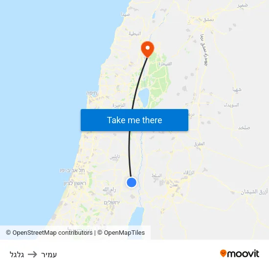 גלגל to עמיר map