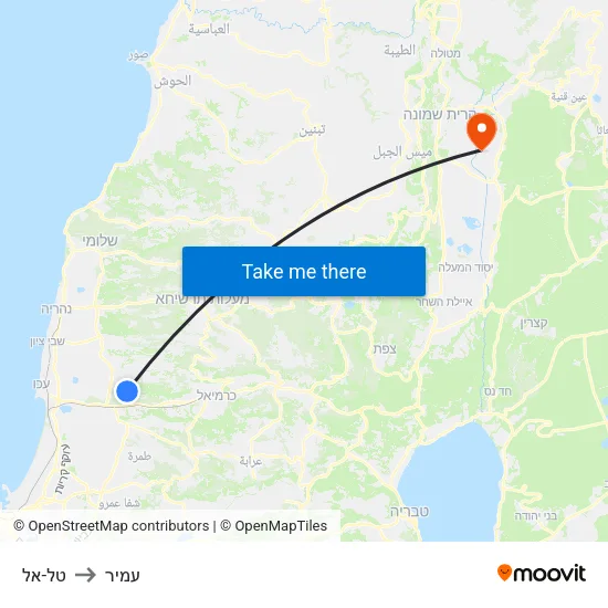 טל-אל to עמיר map