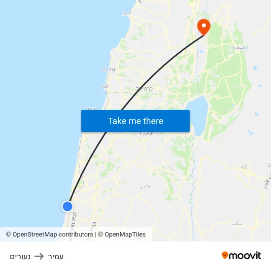 נעורים to עמיר map
