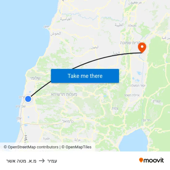 מ.א. מטה אשר to עמיר map