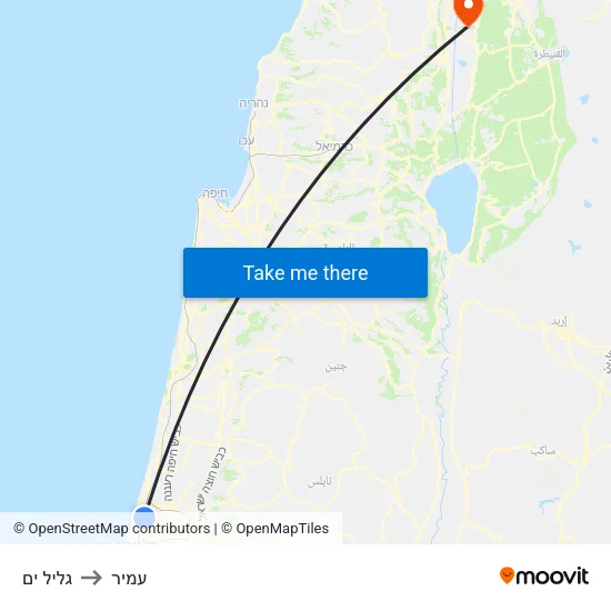 גליל ים to עמיר map