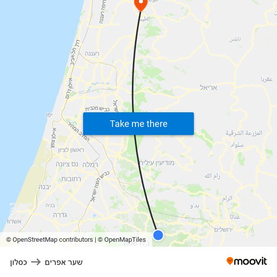 כסלון to שער אפרים map