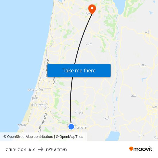 מ.א. מטה יהודה to נצרת עילית map