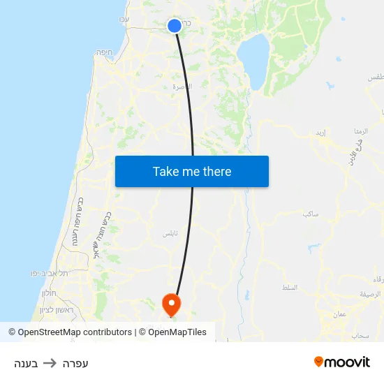 בענה to עפרה map