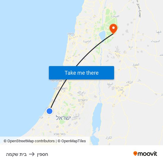 בית שקמה to חספין map