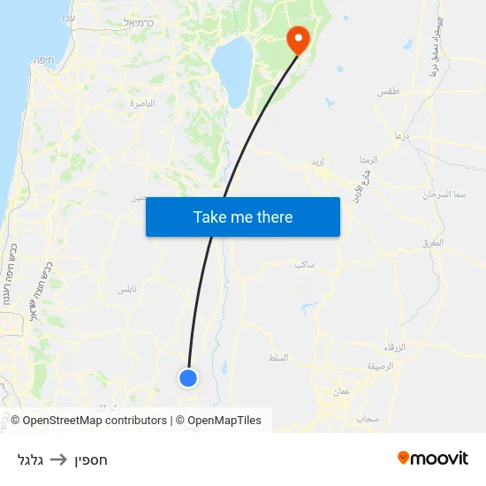 גלגל to חספין map