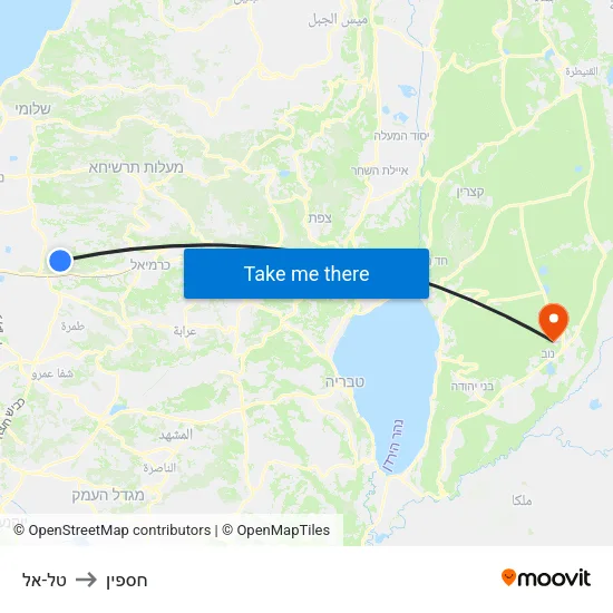 טל-אל to חספין map