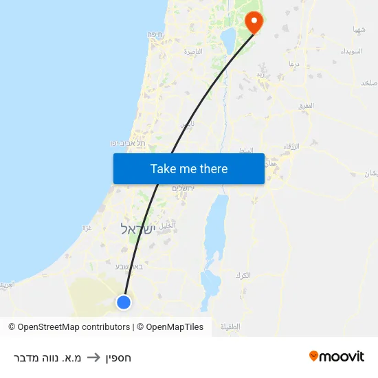 מ.א. נווה מדבר to חספין map