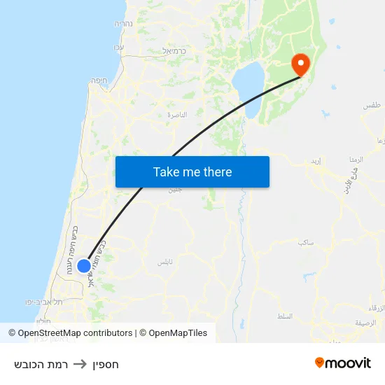 רמת הכובש to חספין map