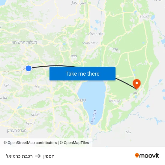 רכבת כרמיאל to חספין map