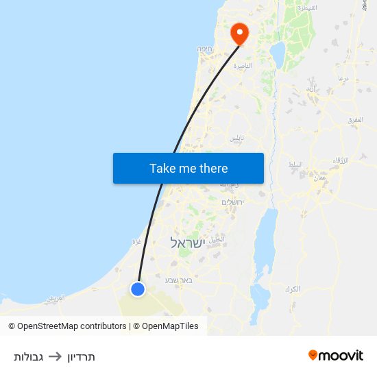 גבולות to תרדיון map