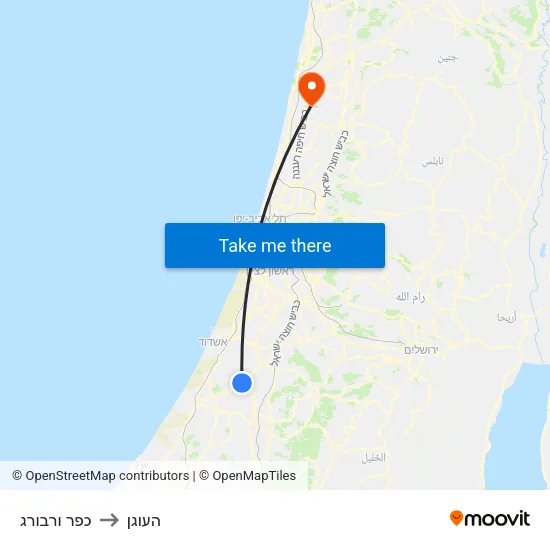 כפר ורבורג to העוגן map