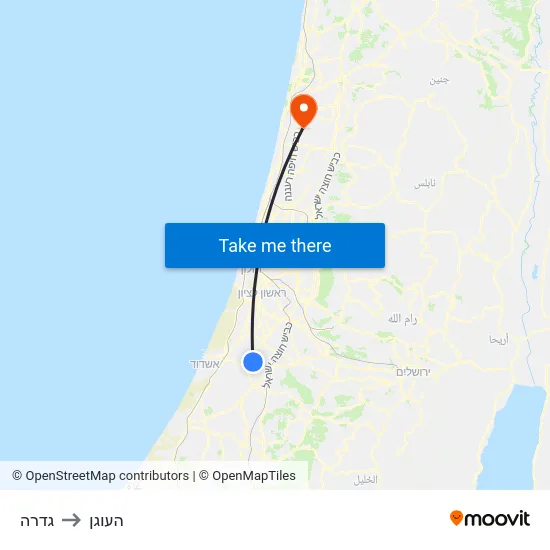 גדרה to העוגן map