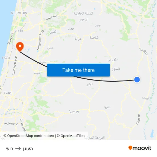 רועי to העוגן map