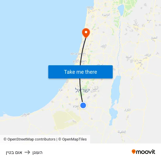 אום בטין to העוגן map