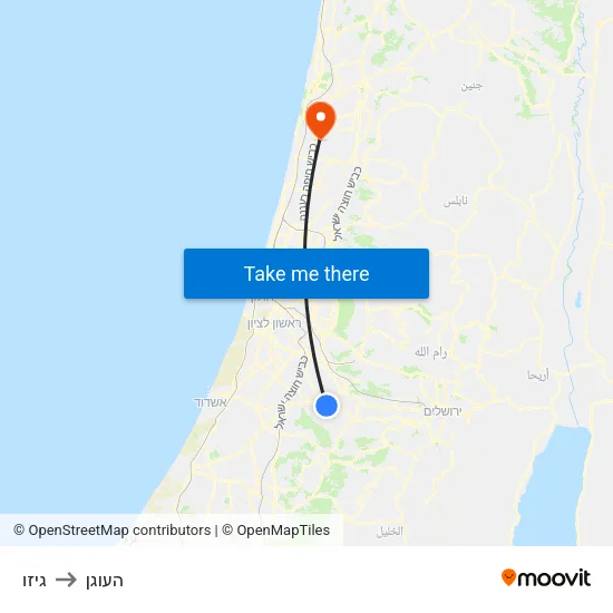 גיזו to העוגן map