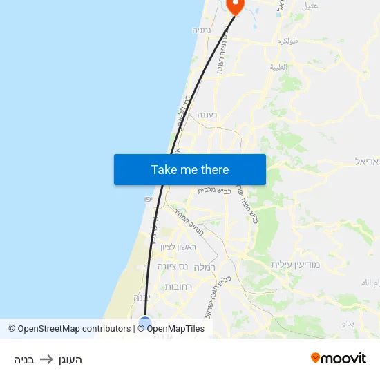 בניה to העוגן map