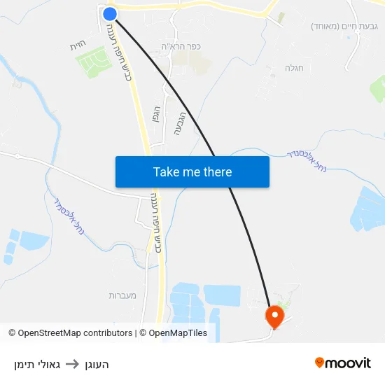 גאולי תימן to העוגן map